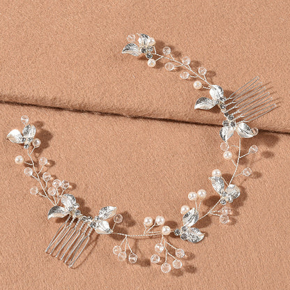 New Bride Hair Accessory Handmade Gold Twist Comb Hairpiece