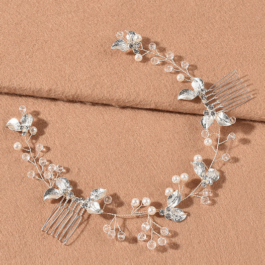 New Bride Hair Accessory Handmade Gold Twist Comb Hairpiece