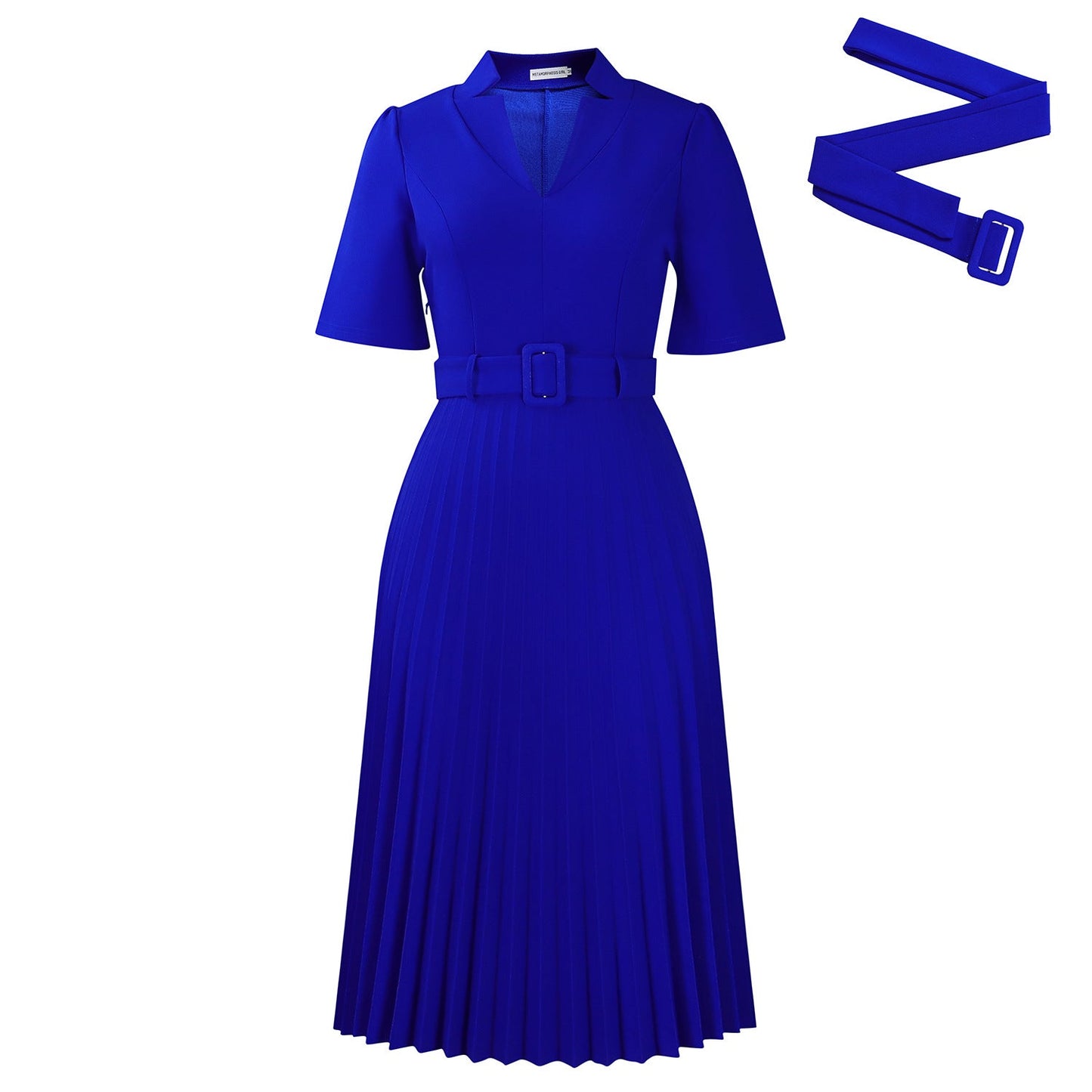 Elegant High-Waisted V-Neck A-Line Dress For Women
