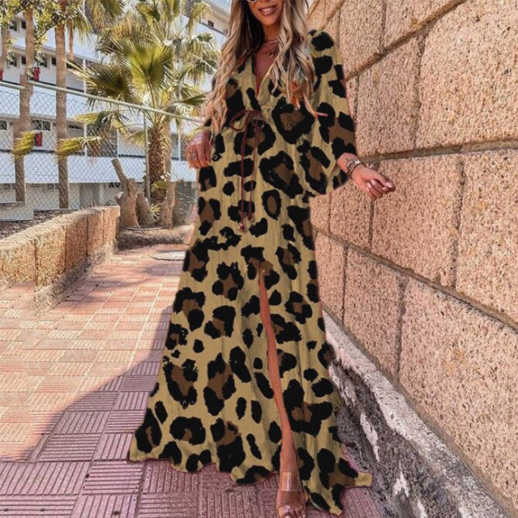 Elegant Floral Maxi Dress with Bow Tie Detail