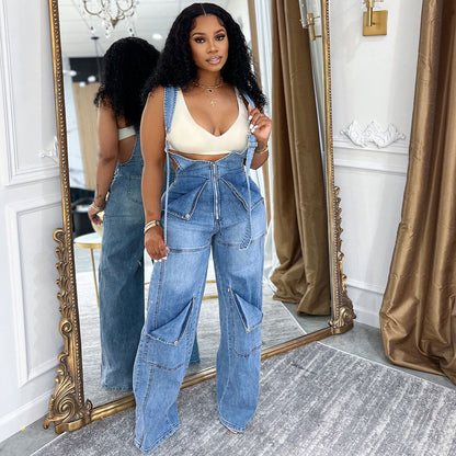 Denim Overalls Casual Summer Jumpsuit For Women