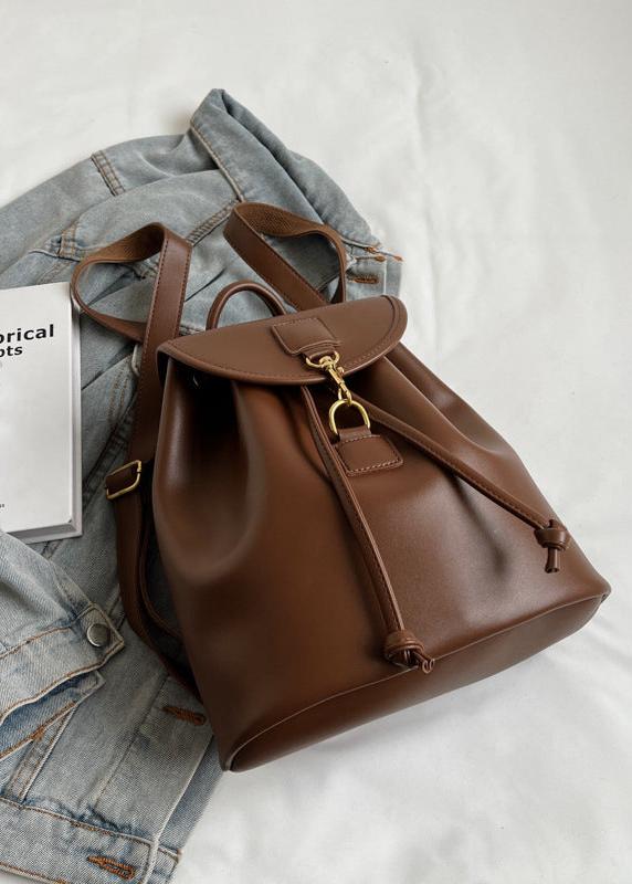 PU Leather Backpack With Structured Design