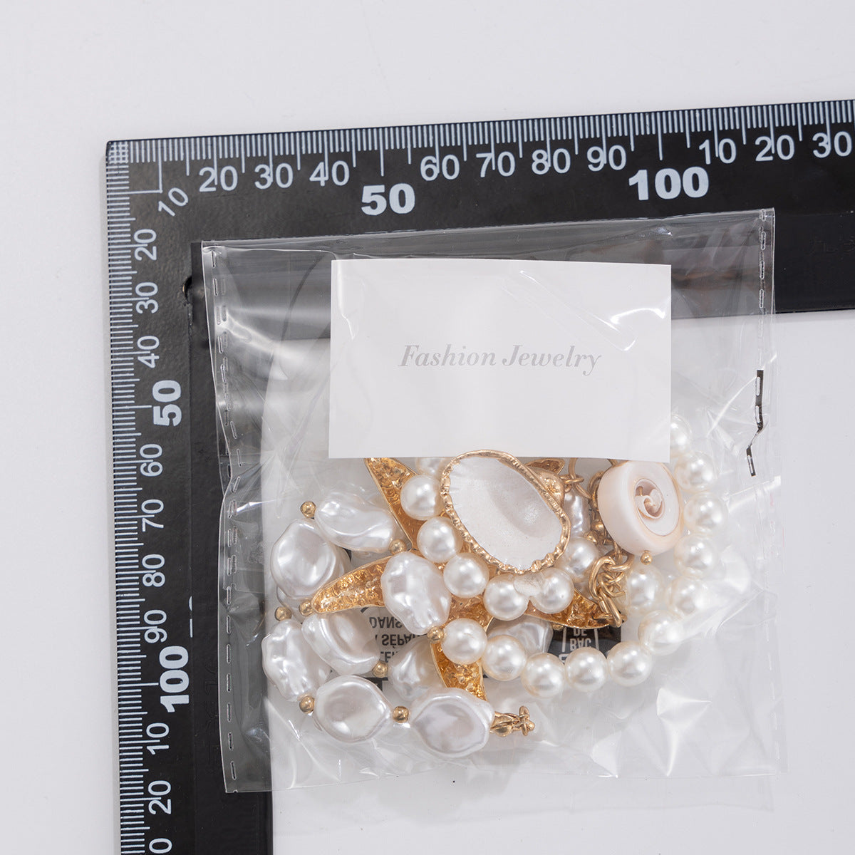 Beach Starfish Bead Necklace Vintage Pearl-Like Pendant