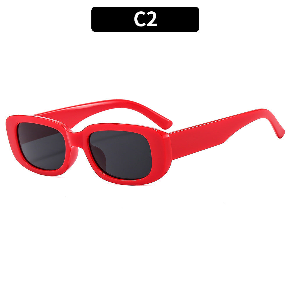Trendy Square Frame Sunglasses Pink Lens Stylish Women's Eyewear