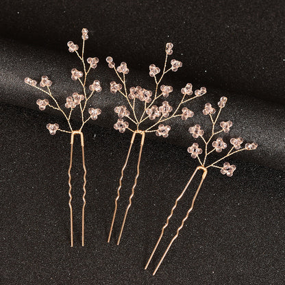 Handmade Pearl Hair Pins U-Shaped Hair Forks Wedding Party Accessories