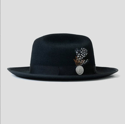 Trendy Retro Wool Felt Wide Brim Hat for Men