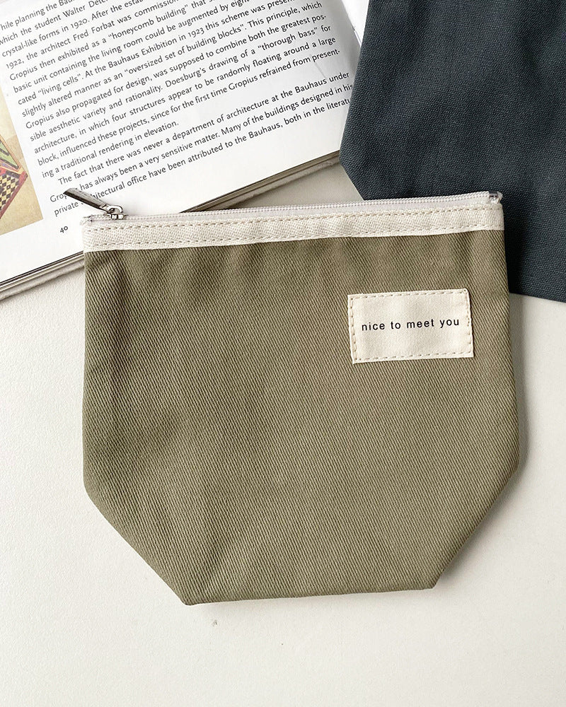 Canvas Portable Makeup Bag Stylish Storage Pouch