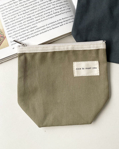 Canvas Portable Makeup Bag Stylish Storage Pouch