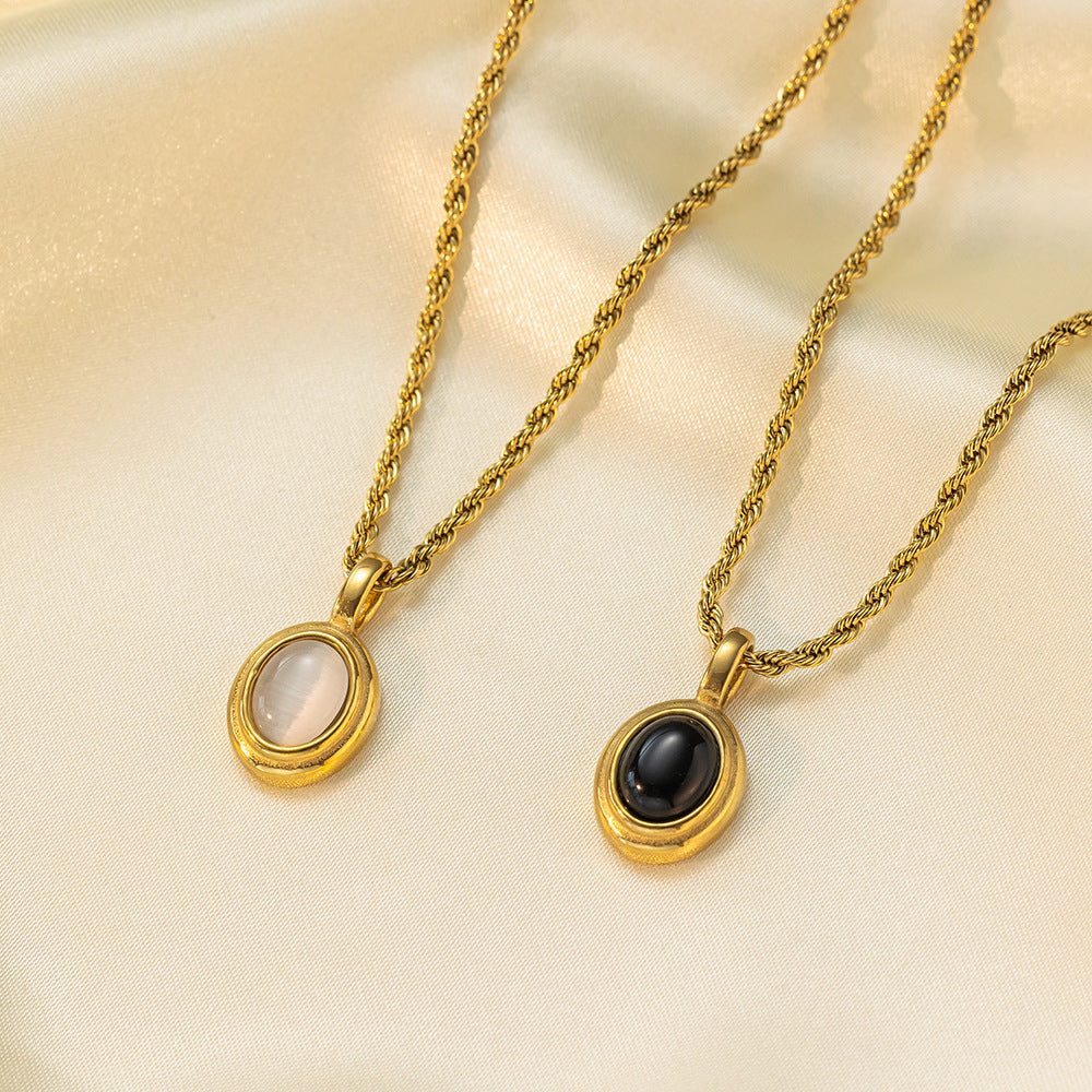 Gemstone Vintage Twist Chain Necklace