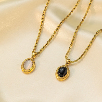Gemstone Vintage Twist Chain Necklace