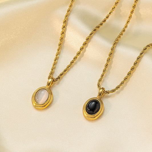Gemstone Vintage Twist Chain Necklace