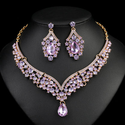 Vintage Statement Necklace Set Luxurious Crystal Jewelry for Evening Wear