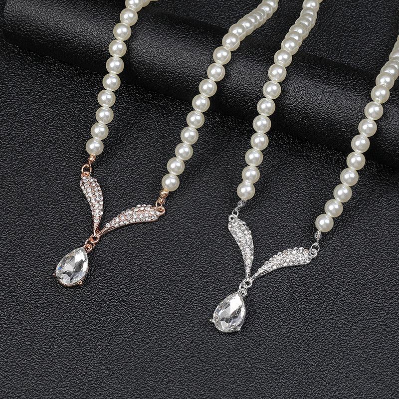 Trendy Pearl Necklace and Earring Set for Women