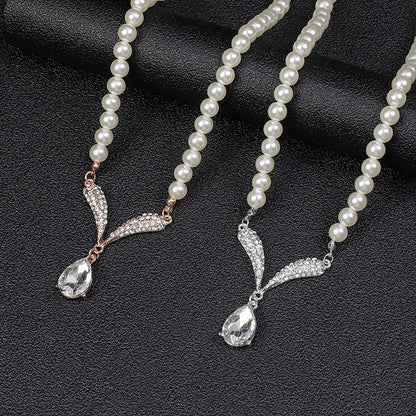 Trendy Pearl Necklace and Earring Set for Women