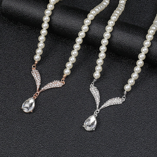 Trendy Pearl Necklace and Earring Set for Women