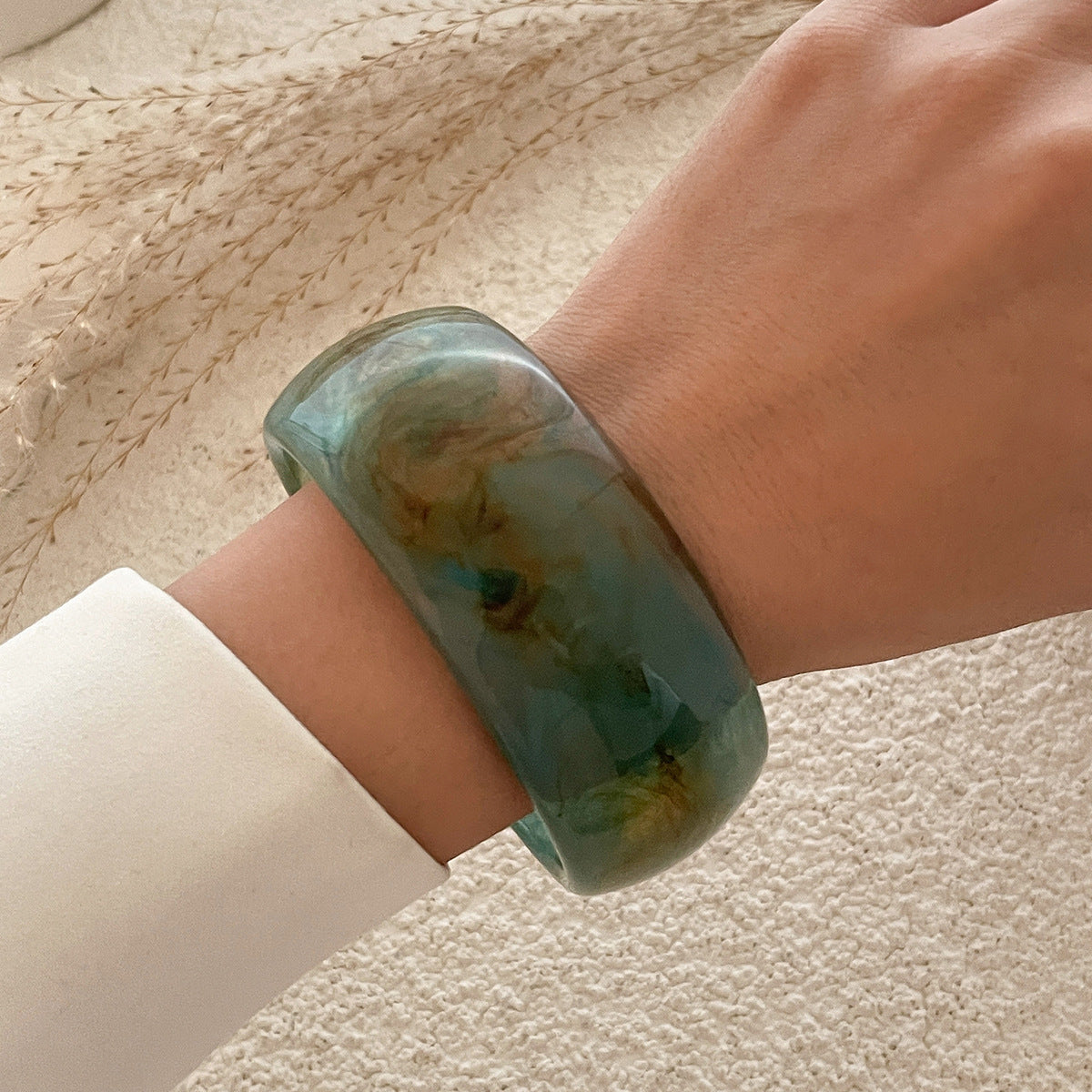Trendy Semi-Transparent Acrylic Bangle Bracelets