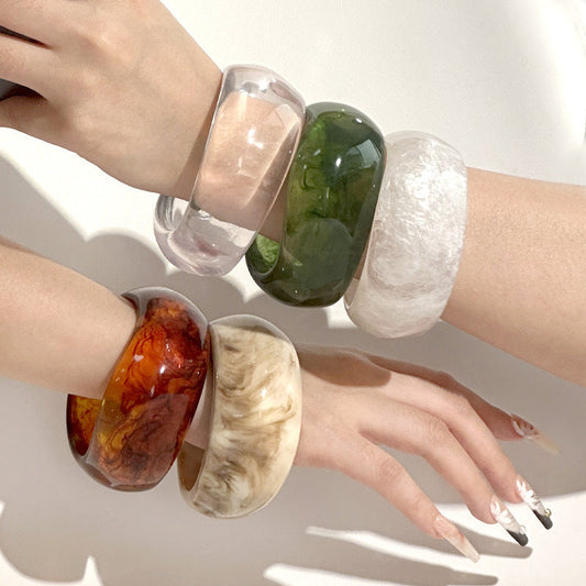 Irregular Wide Acrylic Simple Bracelets