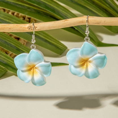 Gradient Flower Earrings Cute Fresh Style Resin Jewelry