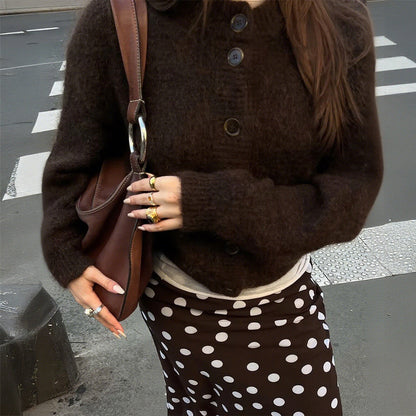 Minimalist Long Sleeve Button Down Knit Cardigan