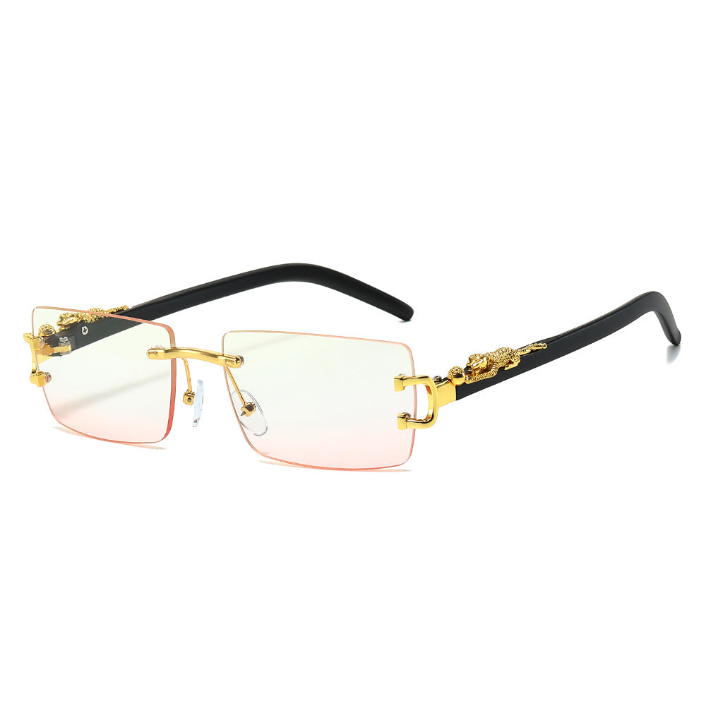 Trendy Unframed Cheetah Print Sunglasses for Men and Women