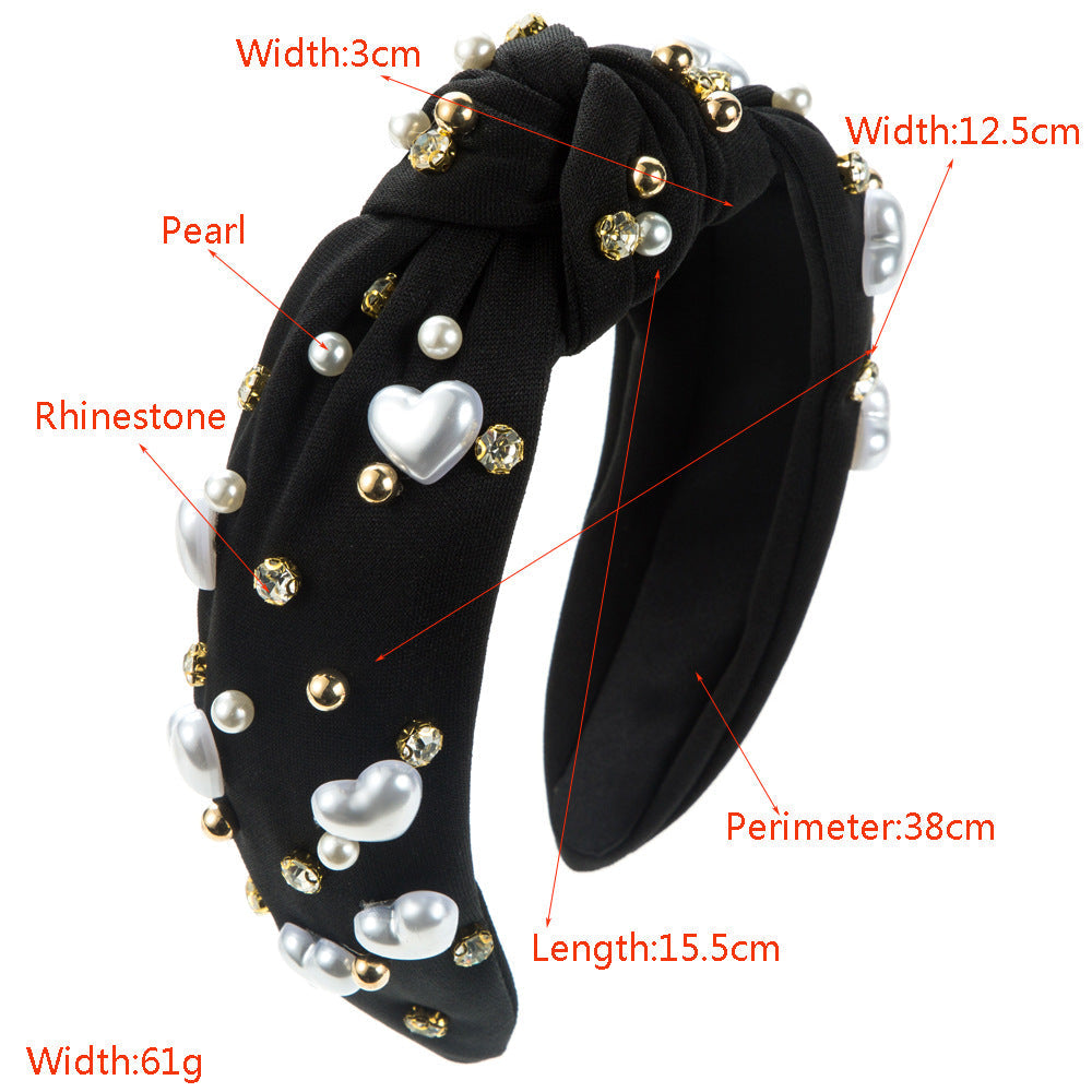 Trendy Heart Shaped Pearl Headband for Women