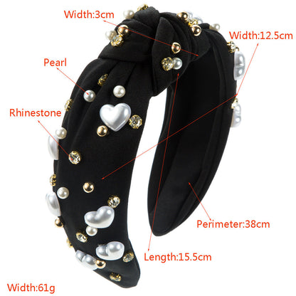 Trendy Heart Shaped Pearl Headband for Women