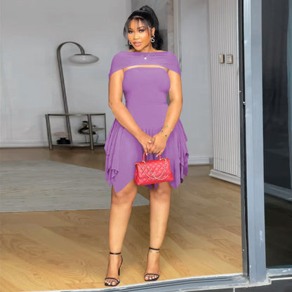 Strapless Ruffled Bodycon Mini Dress For Street Style