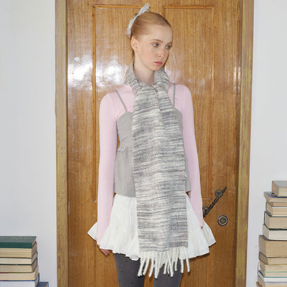 Gradient Wool Scarf for Women Soft Chic Fringe Wrap