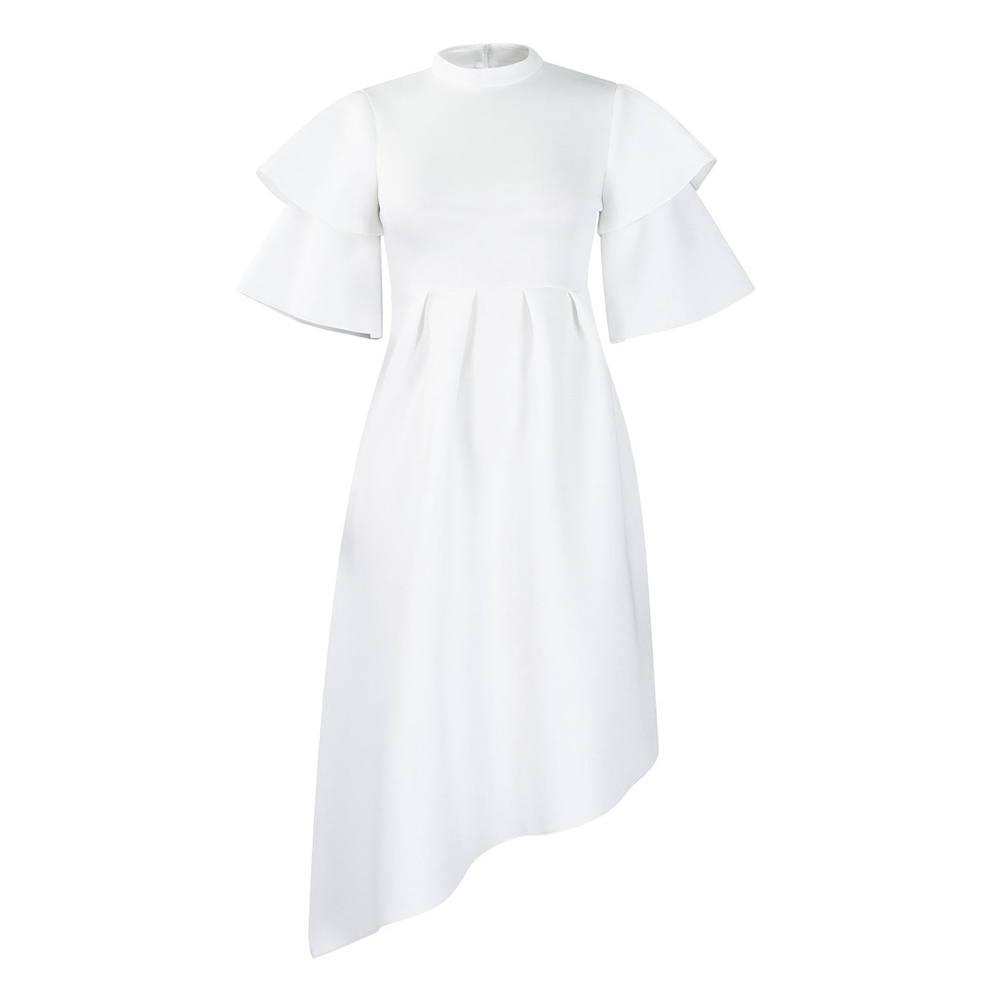 Elegant Ruffled Sleeve Maxi Dress Stylish Polyester Cocktail Dress