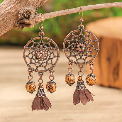 Bohemian Style Leaf Earrings Trendy Zinc Alloy Jewelry