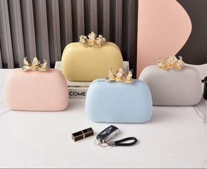 Chic Floral Evening Clutch Bag in Pastel Colors