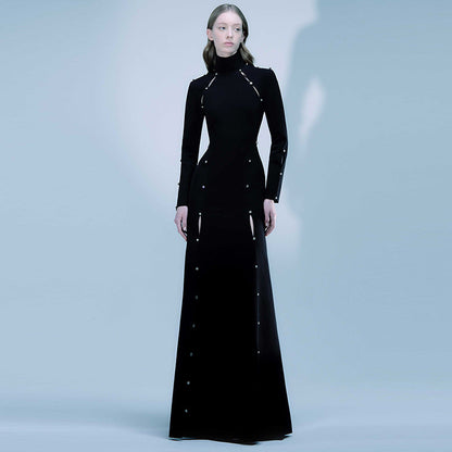 Elegant Long Dress with Beaded Details