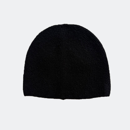Solid Color Knit Beanie Hat for Women in Alpaca Wool Blend