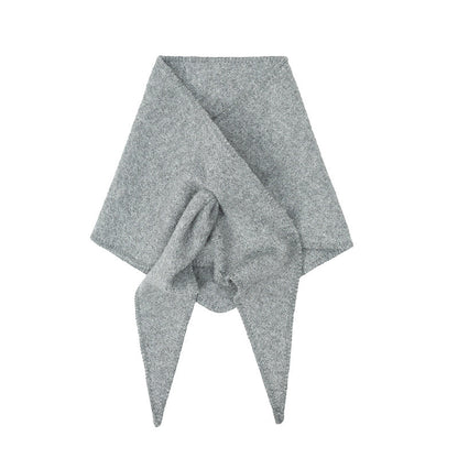 Winter Knit Wool Solid Color Triangle Scarf