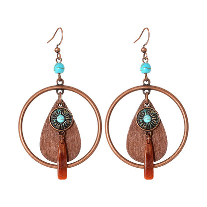 Bohemian Style Dangle Earrings Fashionable Colorful Vacation Accessories