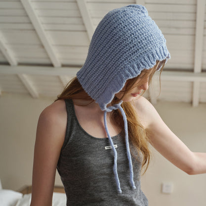 Women's Irregular Lace Knit Wool Beanie