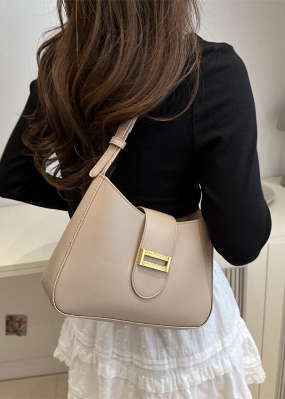 Minimalist PU Leather Shoulder Bag With Magnetic Closure