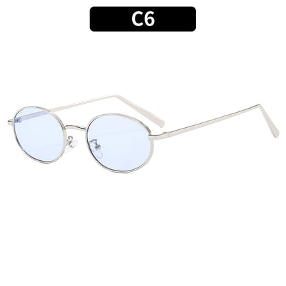 Retro Oval Hip-Hop Fashion Sunglasses Unisex Outdoor UV Protection