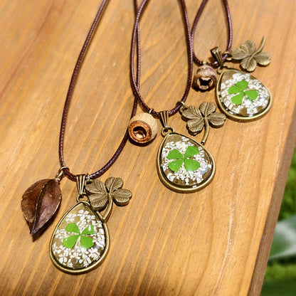 Creative Four-Leaf Clover Necklace Handmade Jewelry for Women