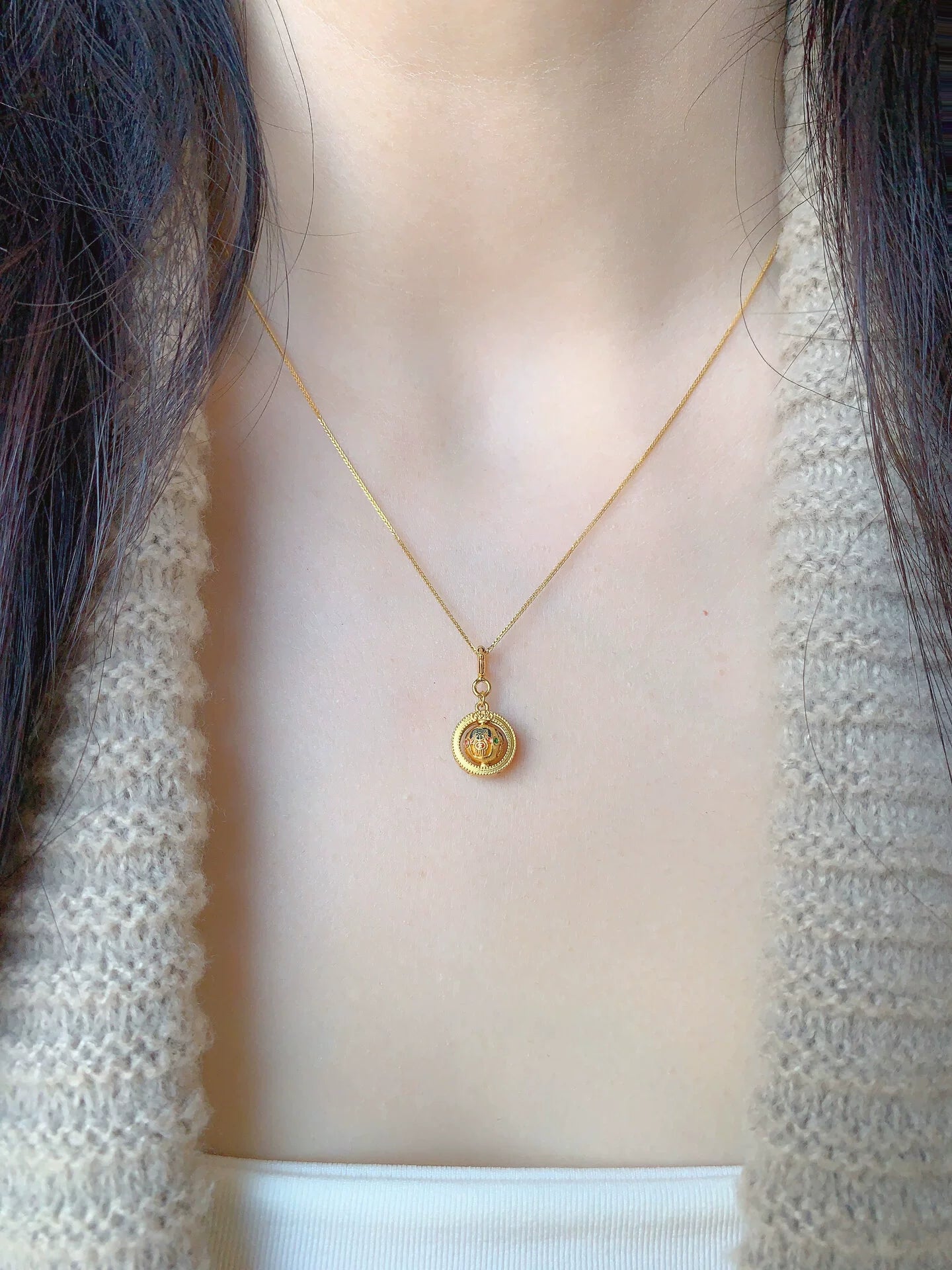 Zakiram Pendant, Collarbone Chain, Tibetan God Of Wealth, National Style Woman Necklace Bracelet