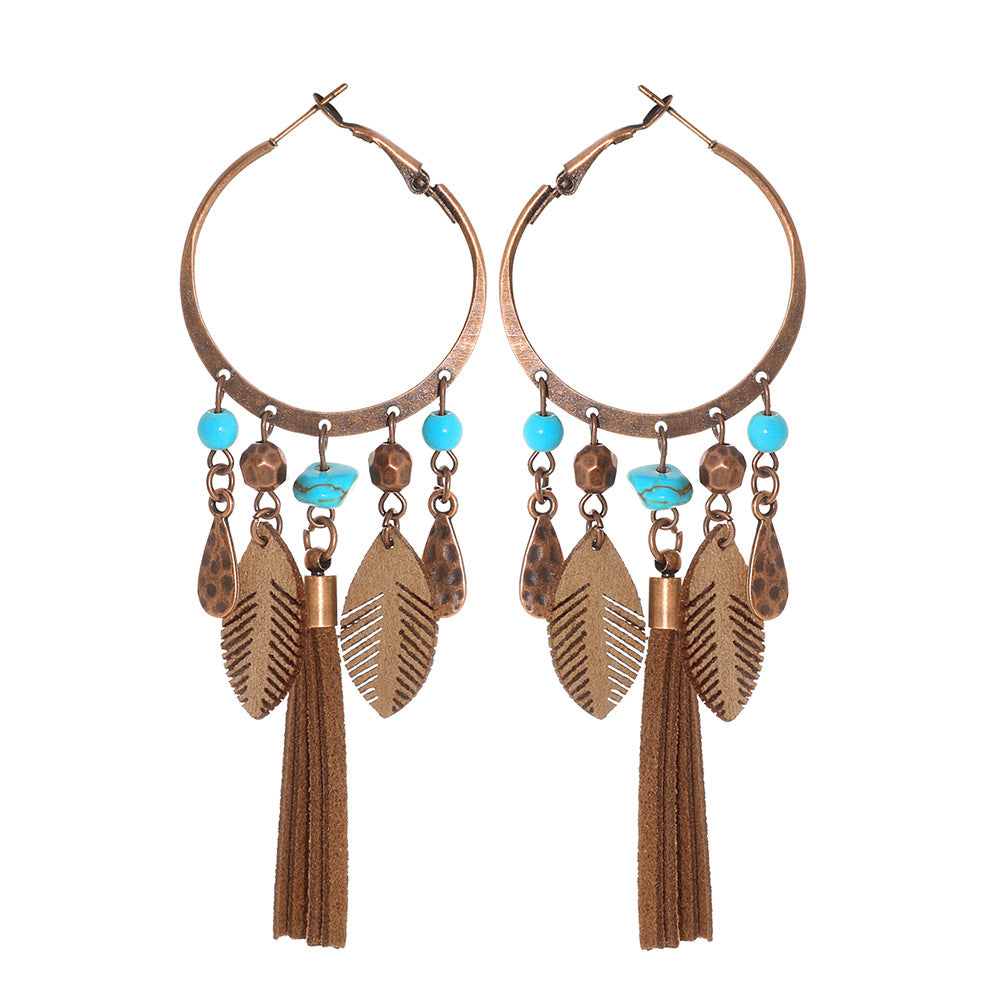 Bohemian Style Dangle Earrings Fashionable Colorful Vacation Accessories