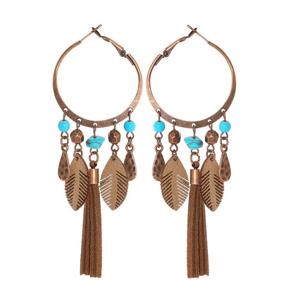 Bohemian Style Dangle Earrings Fashionable Colorful Vacation Accessories