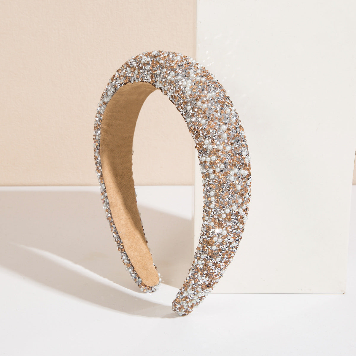 Trendy Pearl Hairband With Rhinestones for Women