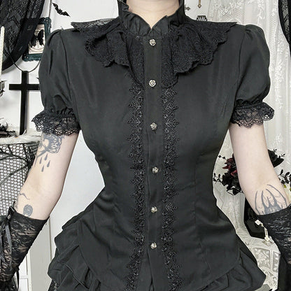 Sexy Lace Panelled Slim Fit Shirt