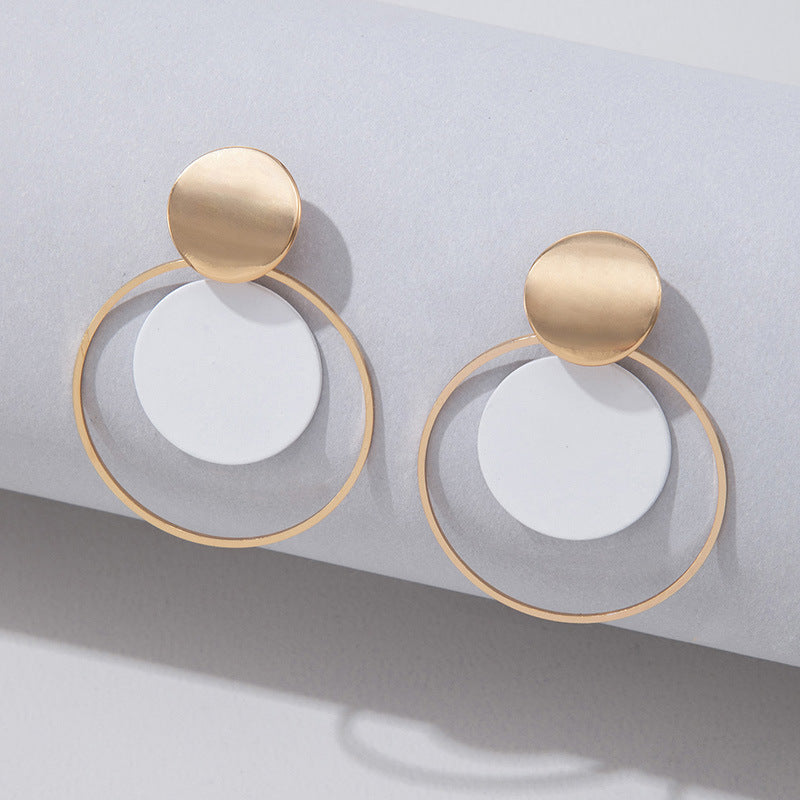 Geometric Metal Circle Earrings Set Stylish Casual Earrings