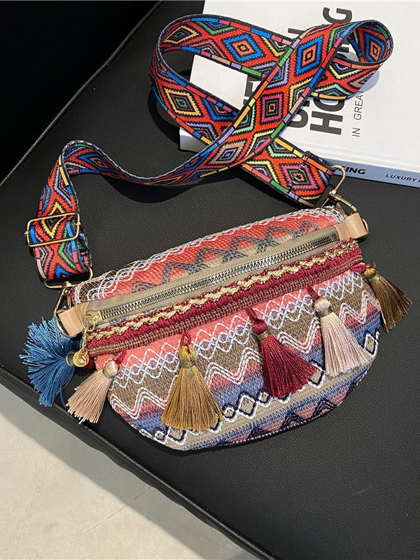 Fringe Woven Mini Bag Casual Crossbody Shoulder Bag