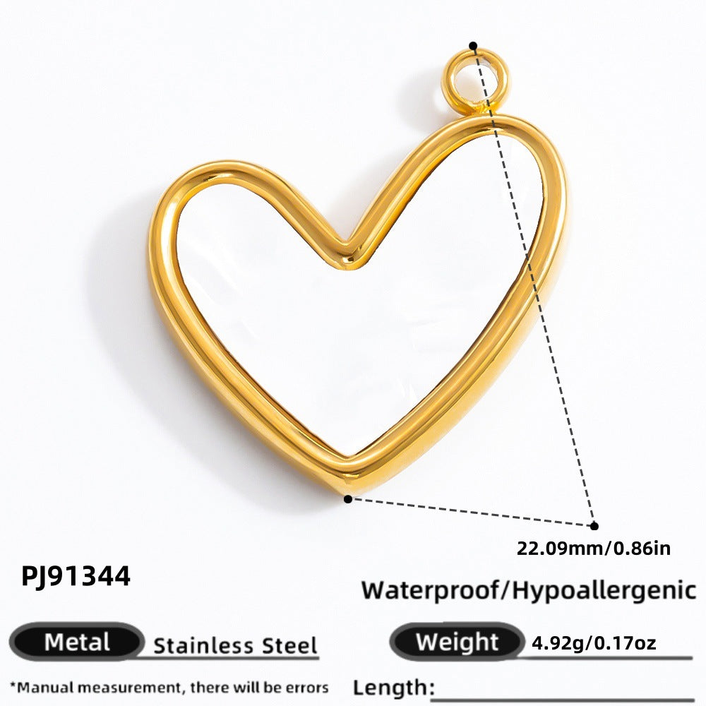 DIY Heart Butterfly Pendant Stainless Steel Jewelry Accessories