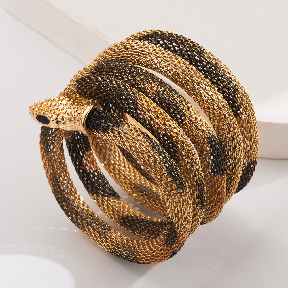 Unique Snake-Shape Punk Style Unisex Bracelet Necklace in Gold