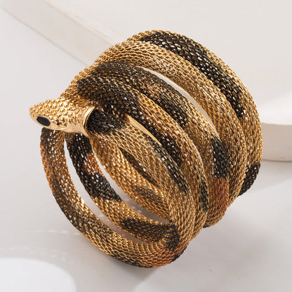 Unique Snake-Shape Punk Style Unisex Bracelet Necklace in Gold