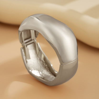 Geometric Metal Cuff Bracelet Bold Design